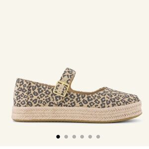 TOMS Leopard Print Mary Jane Espadrille Sandals - Tan/Black